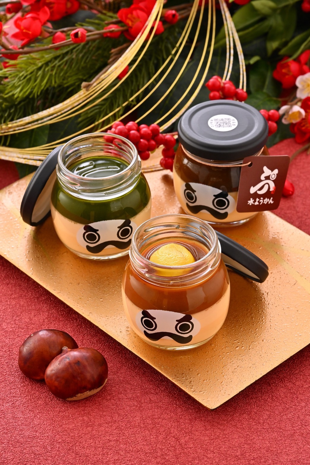 【年末年始限定】福井の冬文化から生まれた永平寺だるまぷりん「水ようかんプリン 3種セット」